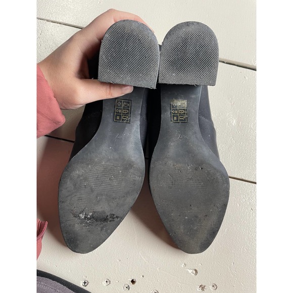 ASOS Boots Womens 7 Black Slip On Block Heel Sock Ankle Bootie Shoes - Picture 7 of 12